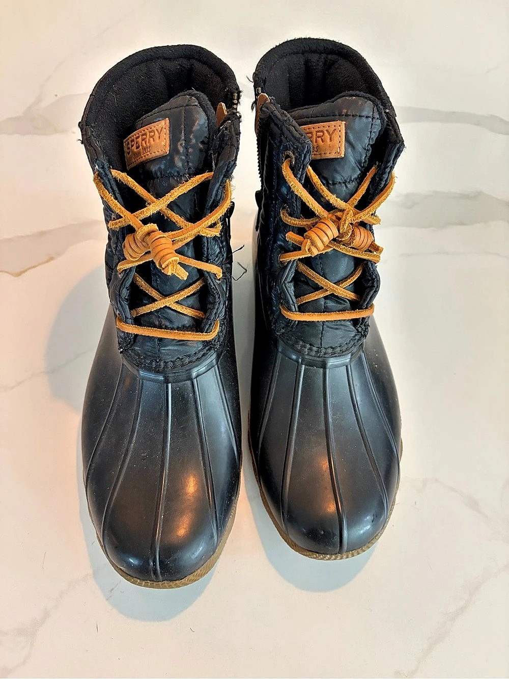 Sperry Saltwater Duck Boot Duck Boots Black & Brown US 9 M
